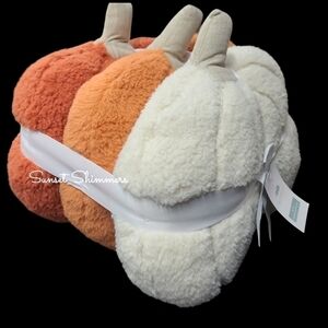 3pc Rachel Ashwell Halloween Thanksgiving Pumpkin Fall Throw Pillow Decor Set